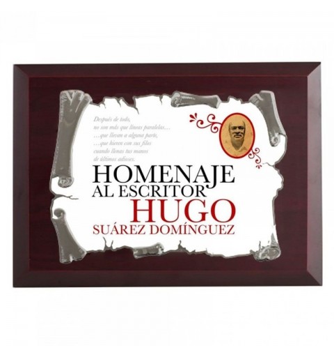 Placa Homenaje Pergamino con Funda