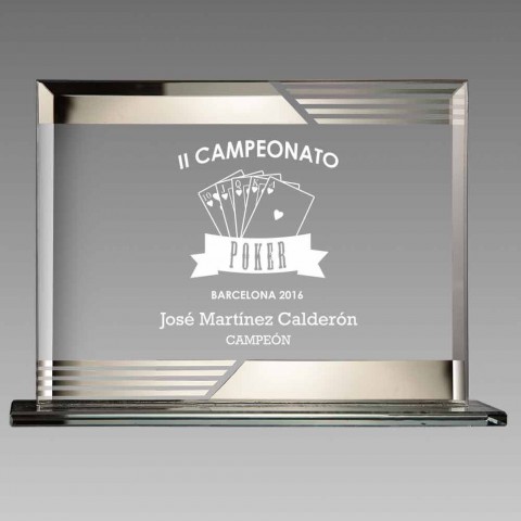 Placa Conmemorativa con base de cristal :: Grabbia