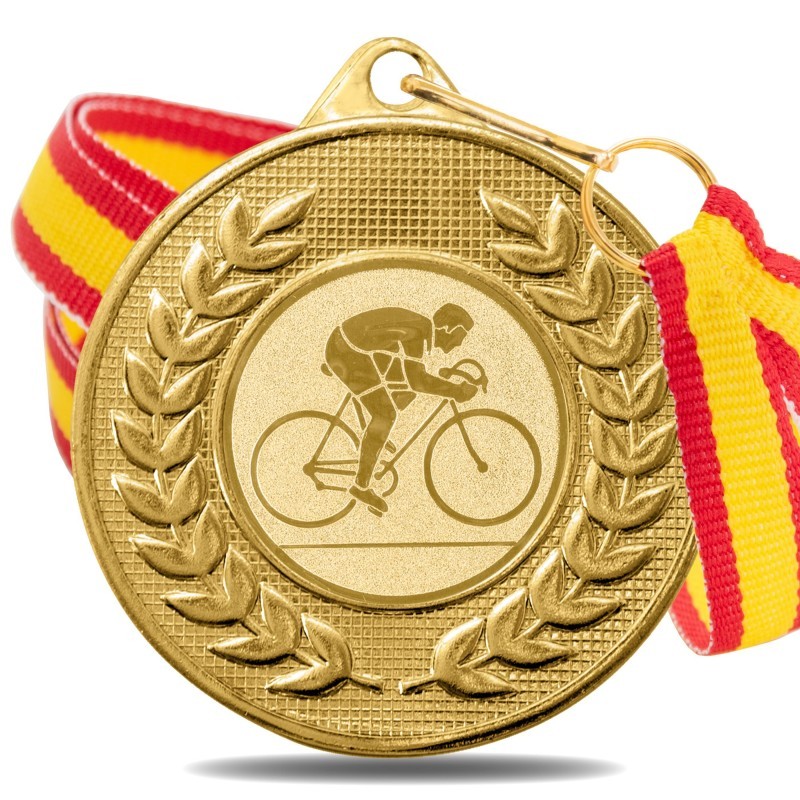 Medalla Ciclismo 5878 Oro Ø50mm Medalla Ciclismo 5878 Oro Ø50mm