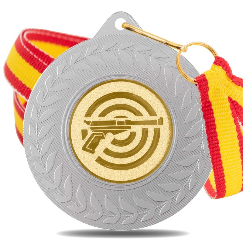 Medalla Tiro Pistola 5980 Plata Ø50mm