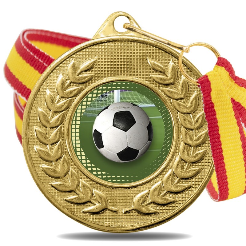 Medalla Fútbol Color 5878 Oro Ø50mm Medalla Fútbol Color 5878 Oro Ø50mm