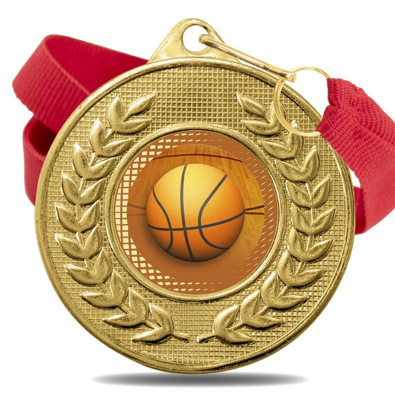Medalla Baloncesto Color 5878 Oro Ø50mm Medalla Baloncesto Color 5878 Oro Ø50mm