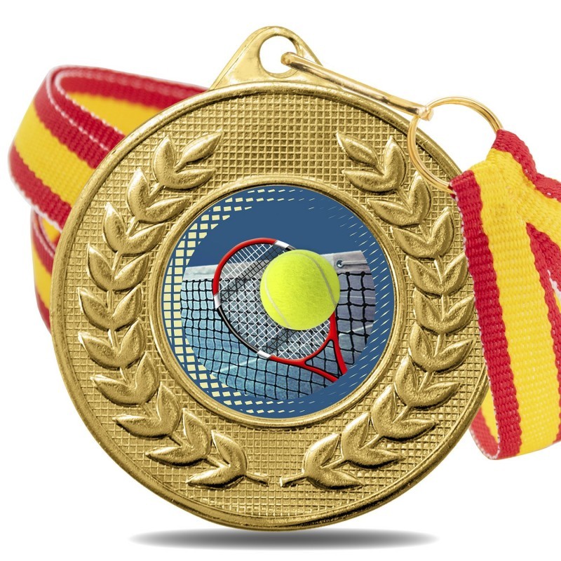 Medalla Tenis Color 5878 Oro Ø50mm Medalla Tenis Color 5878 Oro Ø50mm