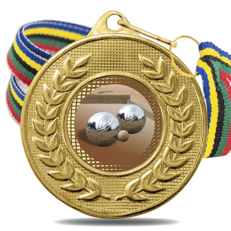 Medalla Petanca Color 5878 Oro Ø50mm Medalla Petanca Color 5878 Oro Ø50mm