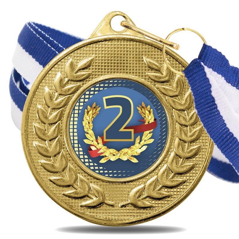 Medalla Nº2 Color 5878 Oro Ø50mm Medalla Nº2 Color 5878 Oro Ø50mm