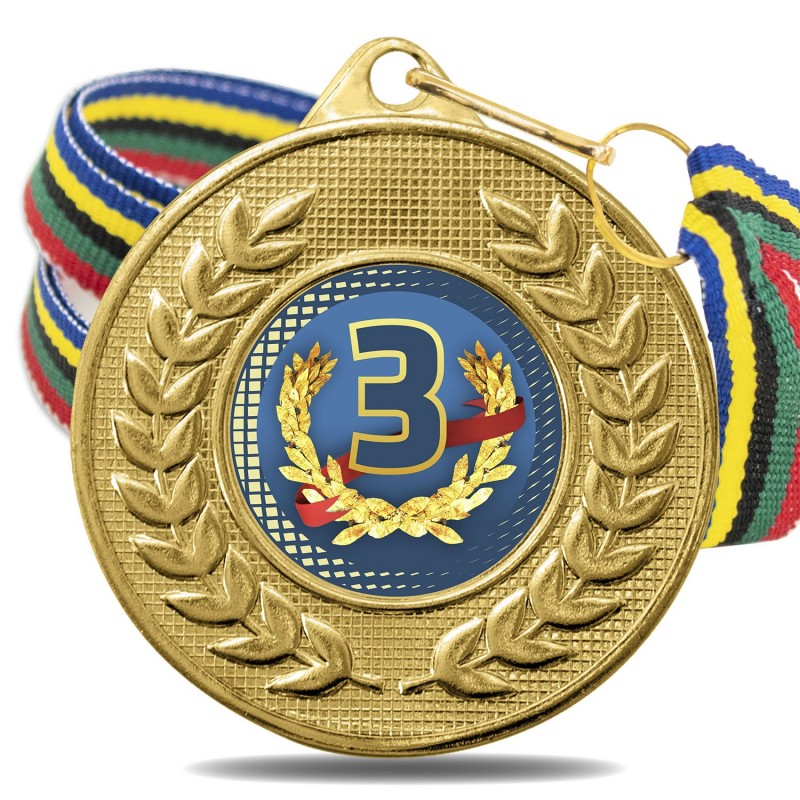 Medalla Nº3 Color 5878 Oro Ø50mm Medalla Nº3 Color 5878 Oro Ø50mm