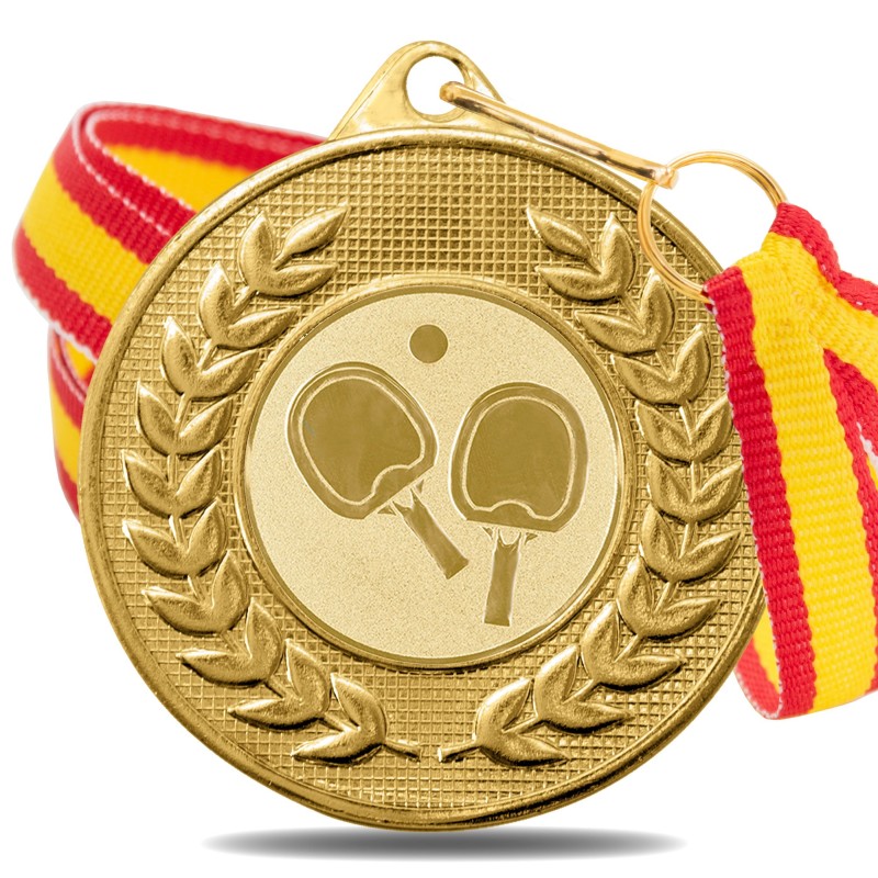 Medalla Tenis de Mesa 5878 Oro Ø50mm Medalla Tenis de Mesa 5878 Oro Ø50mm