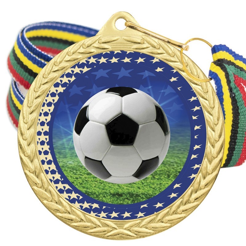 Medalla Fútbol Color 5020 Oro Ø50mm Medalla Fútbol Color 5020 Oro Ø50mm
