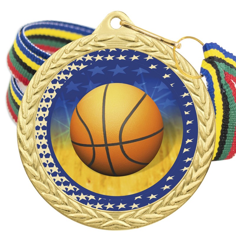 Medalla Baloncesto Color 5020 Oro Ø50mm Medalla Baloncesto Color 5020 Oro Ø50mm