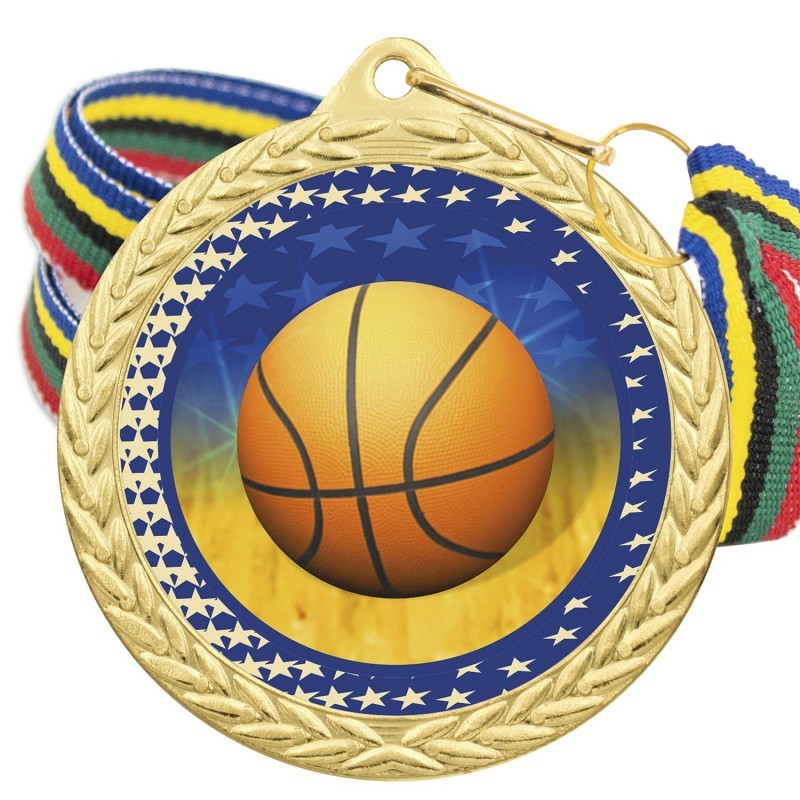 Medalla Baloncesto Color 5020 Oro Ø50mm Medalla Baloncesto Color 5020 Oro Ø50mm