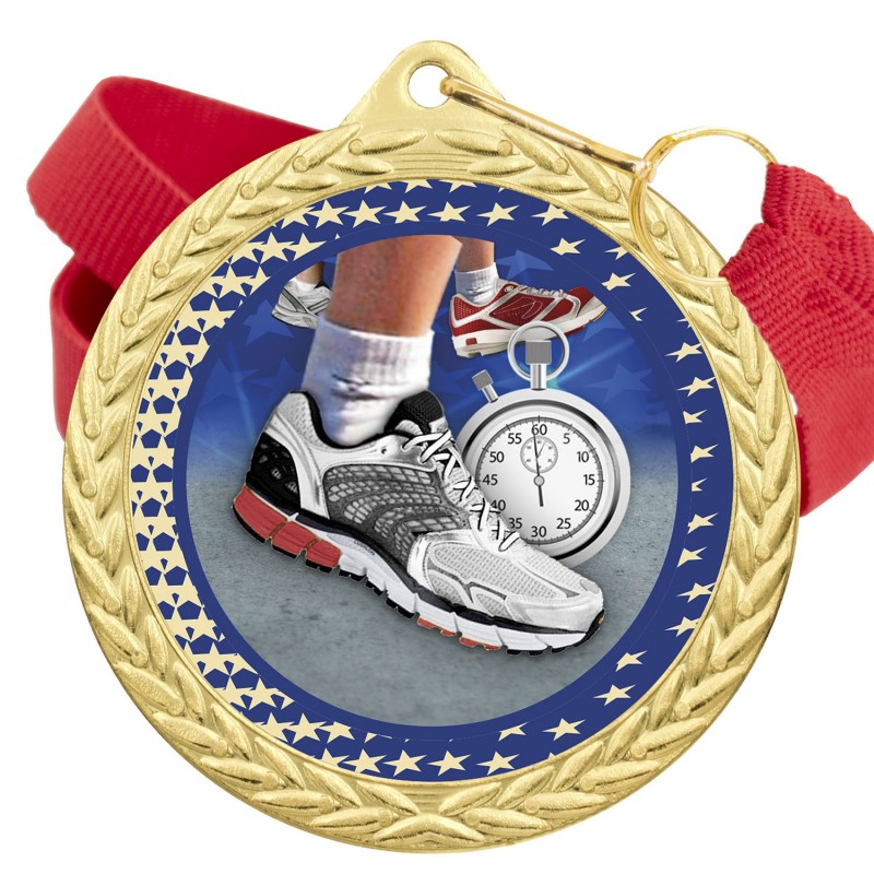 Medalla Running Color 5020 Oro Ø50mm Medalla Running Color 5020 Oro Ø50mm