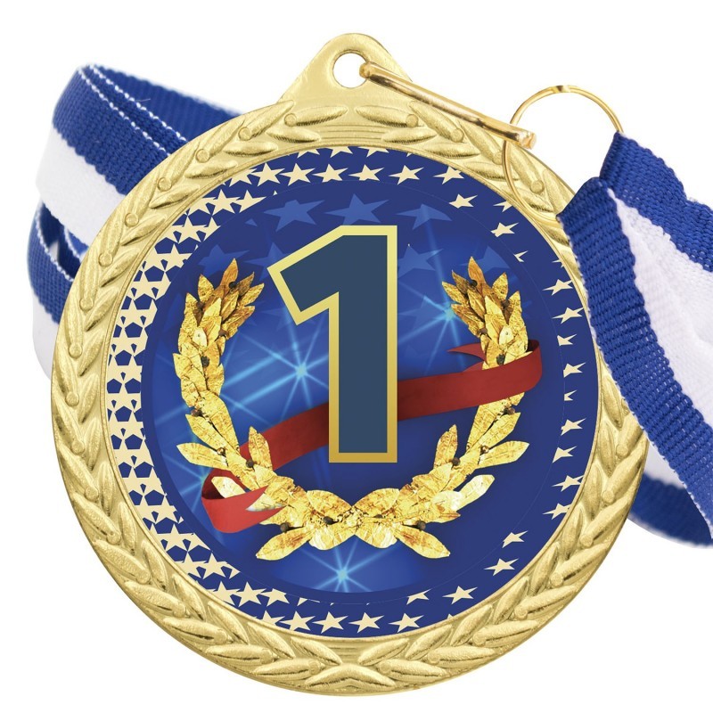 Medalla Nº1 Color 5020 Oro Ø50mm Medalla Nº1 Color 5020 Oro Ø50mm
