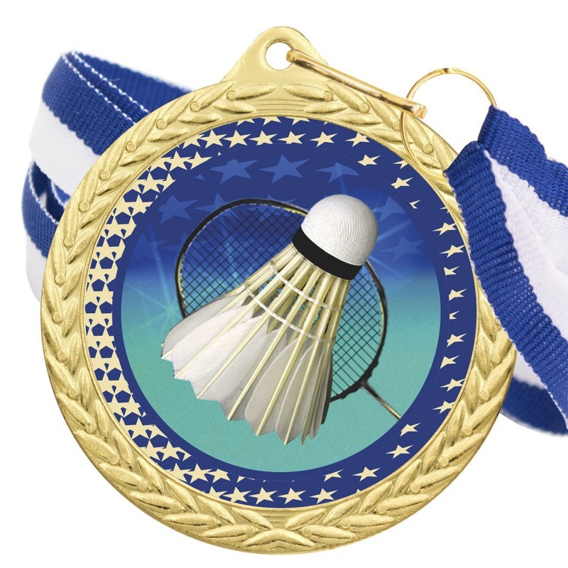 Medalla Bádminton Color 5020 Oro Ø50mm Medalla Bádminton Color 5020 Oro Ø50mm