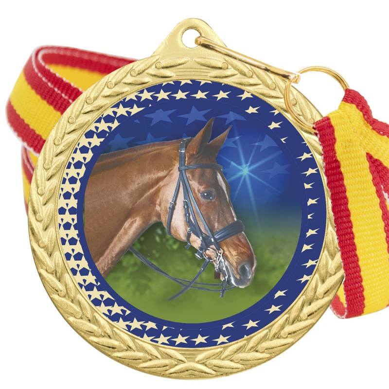 Medalla Hípica Color 5020 Oro Ø50mm Medalla Hípica Color 5020 Oro Ø50mm