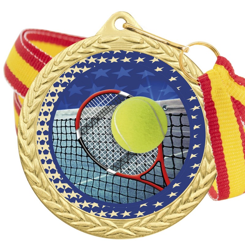 Medalla Tenis Color 5020 Oro Ø50mm Medalla Tenis Color 5020 Oro Ø50mm