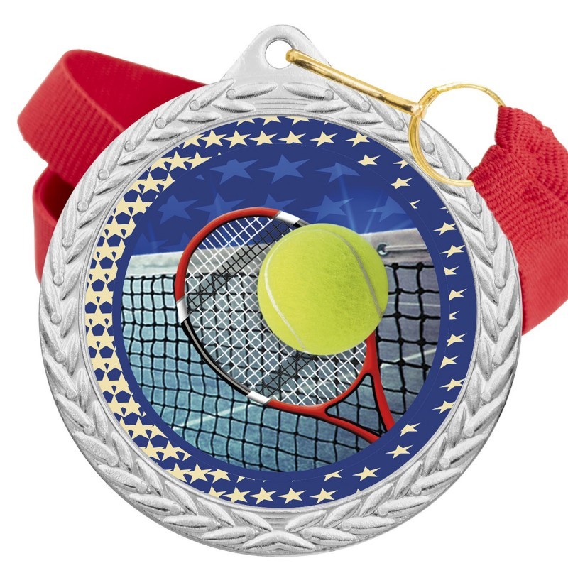 Medalla Tenis Color 5020 Plata Ø50mm Medalla Tenis Color 5020 Plata Ø50mm