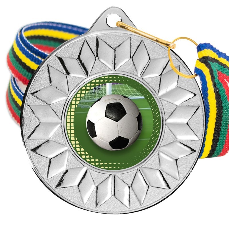 Medalla Fútbol Color 5617 Plata Ø50mm