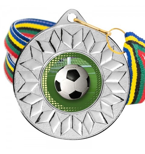 Medalla Fútbol Color 5617 Plata Ø50mm