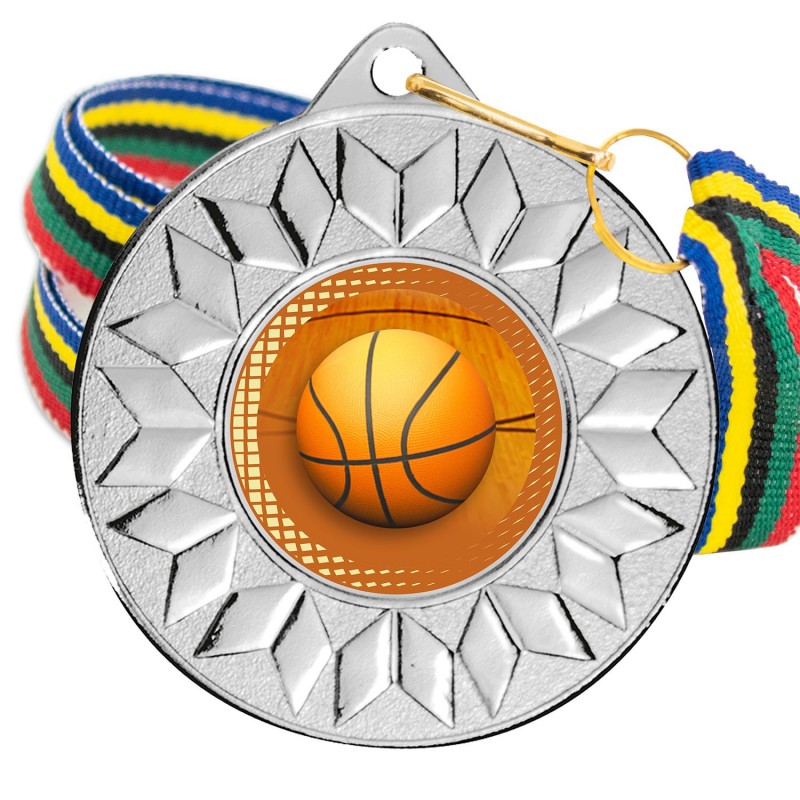 Medalla Baloncesto 5617 Plata Ø50mm