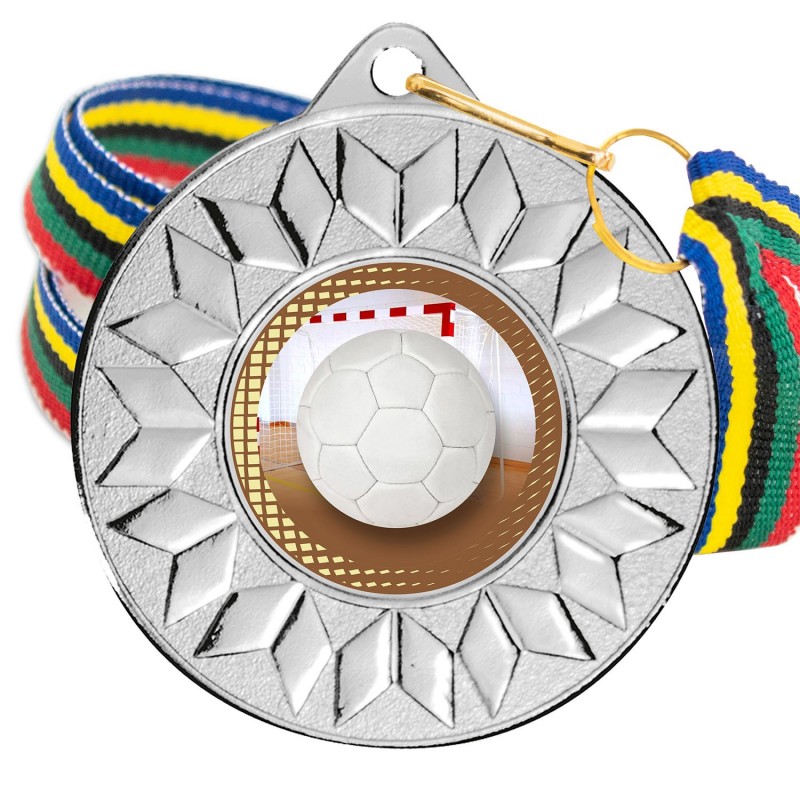 Medalla Fútbol Sala Color 5617 Plata Ø50mm