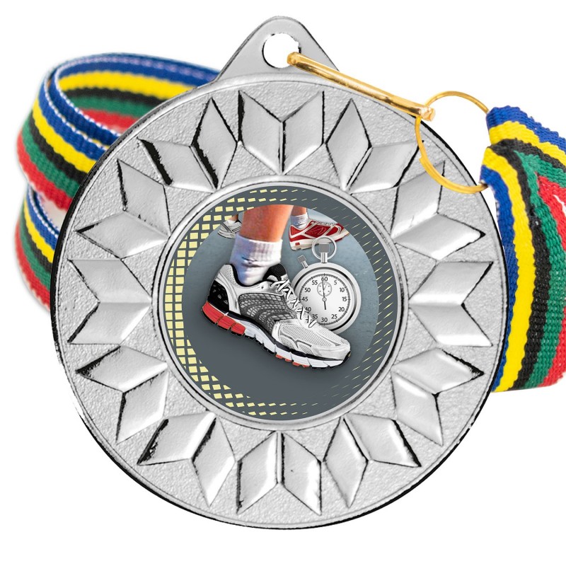 Medalla Running Color 5617 Plata Ø50mm