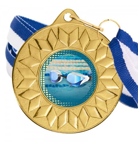 Medalla Natación Color 5617 Oro Ø50mm