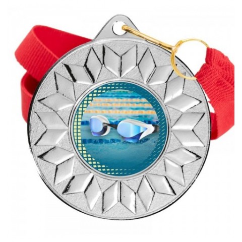 Medalla Natación Color 5617 Plata Ø50mm