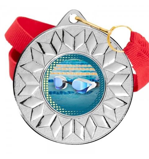 Medalla Natación Color 5617 Plata Ø50mm