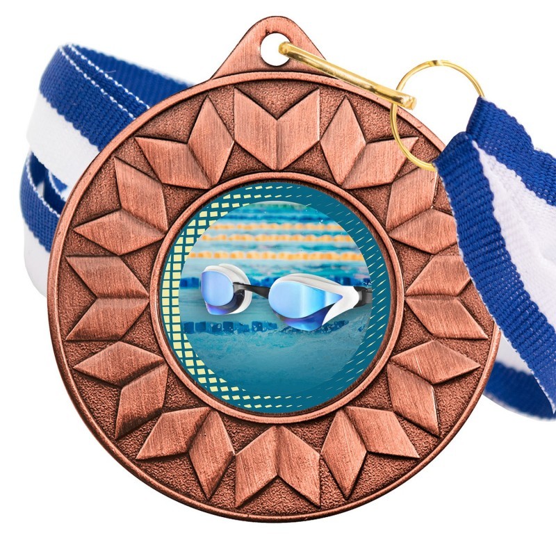 Medalla Natación Color 5617 Bronce Ø50mm