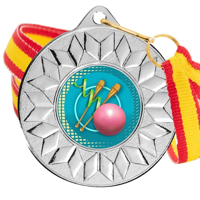 Medalla Gimnasia Rítmica Color 5617 Plata Ø50mm