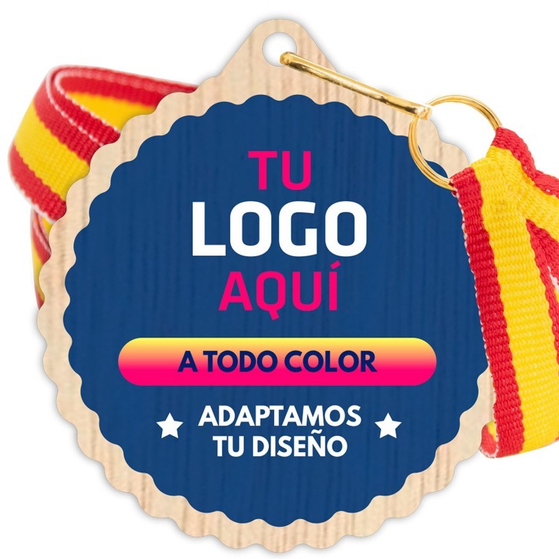 Medalla Madera 5002 Ø70mm Personalizada