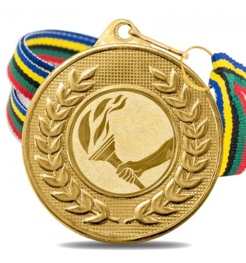 Medalla Alegórica Antorcha 5878 Oro Ø50mm