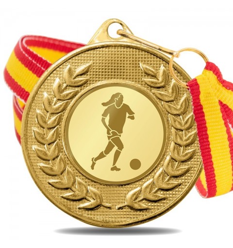 Medalla Fútbol Femenino 5878 Oro Ø50mm