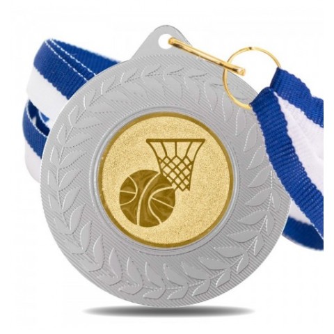 Medalla Baloncesto 5980 Plata Ø50mm