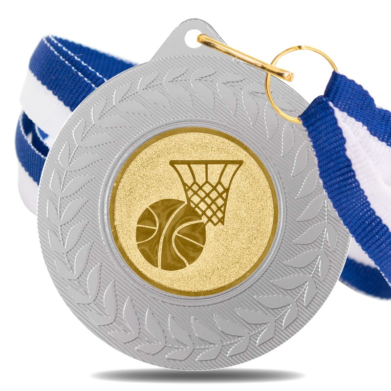 Medalla Baloncesto 5980 Plata Ø50mm