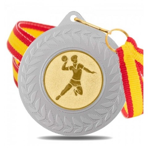 Medalla Balonmano 5980 Plata Ø50mm