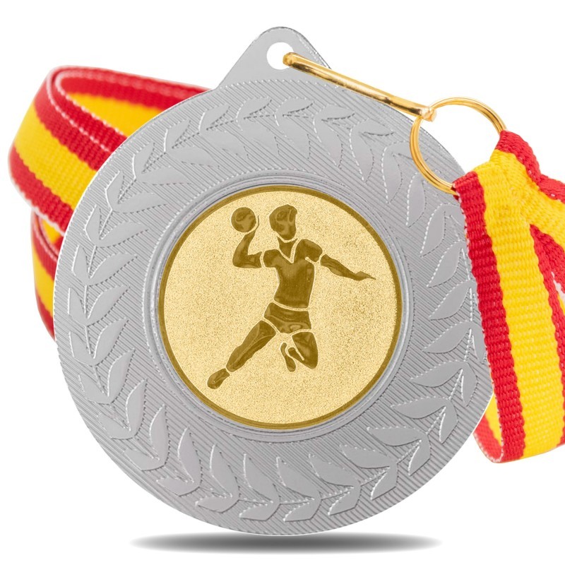 Medalla Balonmano 5980 Plata Ø50mm