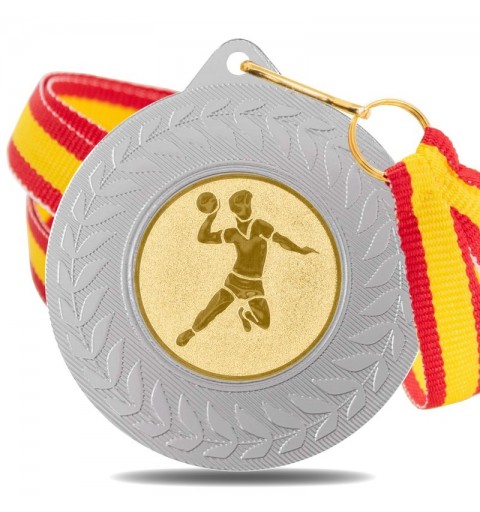 Medalla Balonmano 5980 Plata Ø50mm