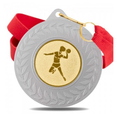 Medalla Balonmano Femenino 5980 Plata Ø50mm