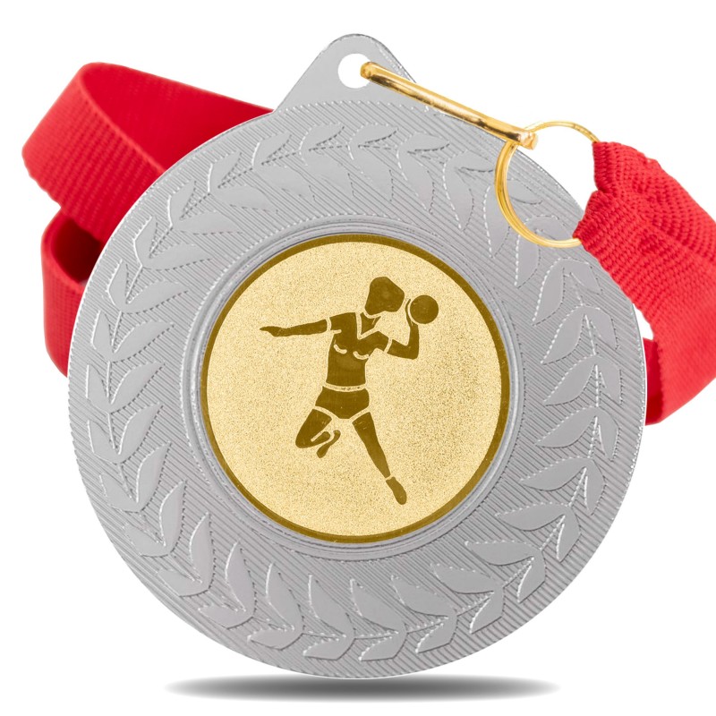 Medalla Balonmano Femenino 5980 Plata Ø50mm