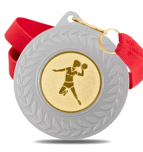 Medalla Balonmano Femenino 5980 Plata Ø50mm