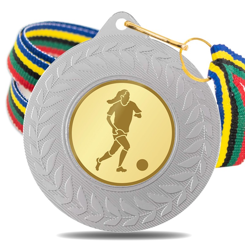 Medalla Fútbol Femenino 5980 Plata Ø50mm