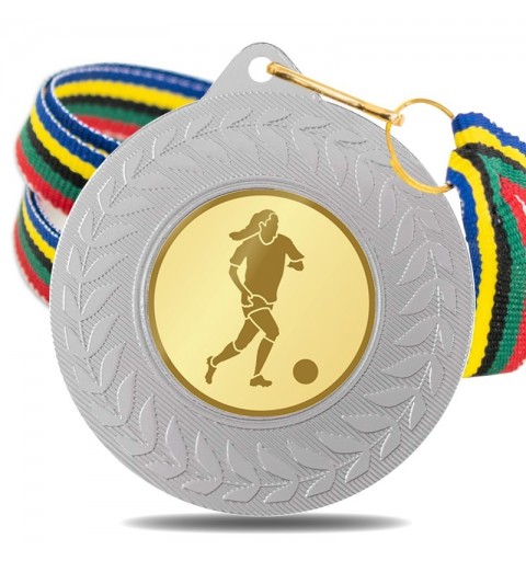 Medalla Fútbol Femenino 5980 Plata Ø50mm