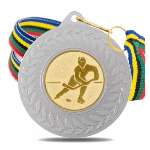 Medalla Hockey Hielo 5980 Plata Ø50mm