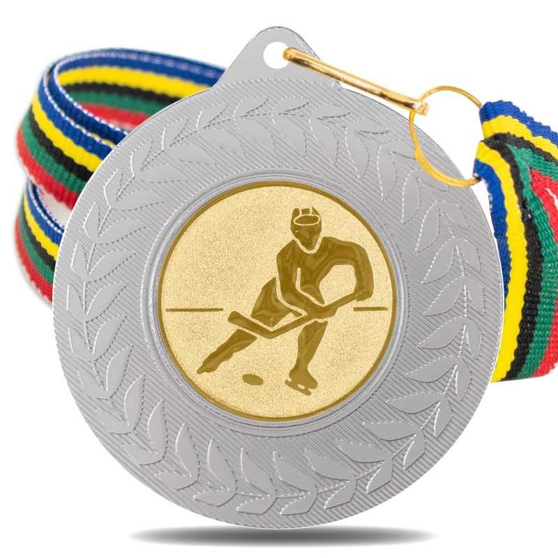Medalla Hockey Hielo 5980 Plata Ø50mm