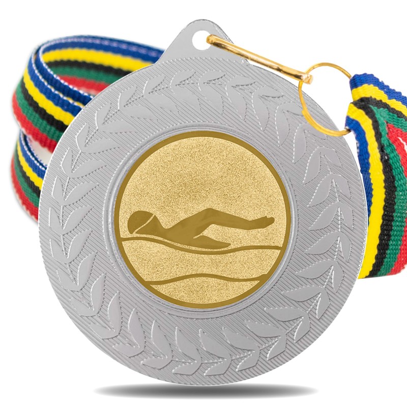 Medalla Natación 5980 Plata Ø50mm