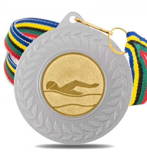 Medalla Natación 5980 Plata Ø50mm