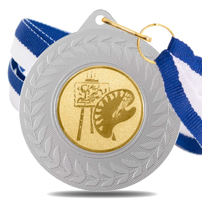 Medalla Pintura 5980 Plata Ø50mm