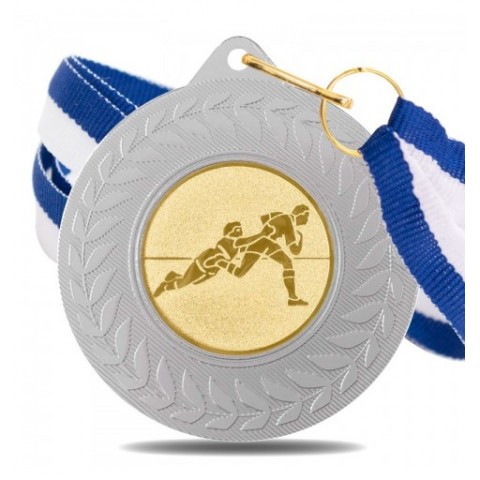 Medalla Rugby 5980 Plata Ø50mm