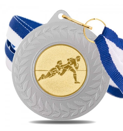 Medalla Rugby 5980 Plata Ø50mm